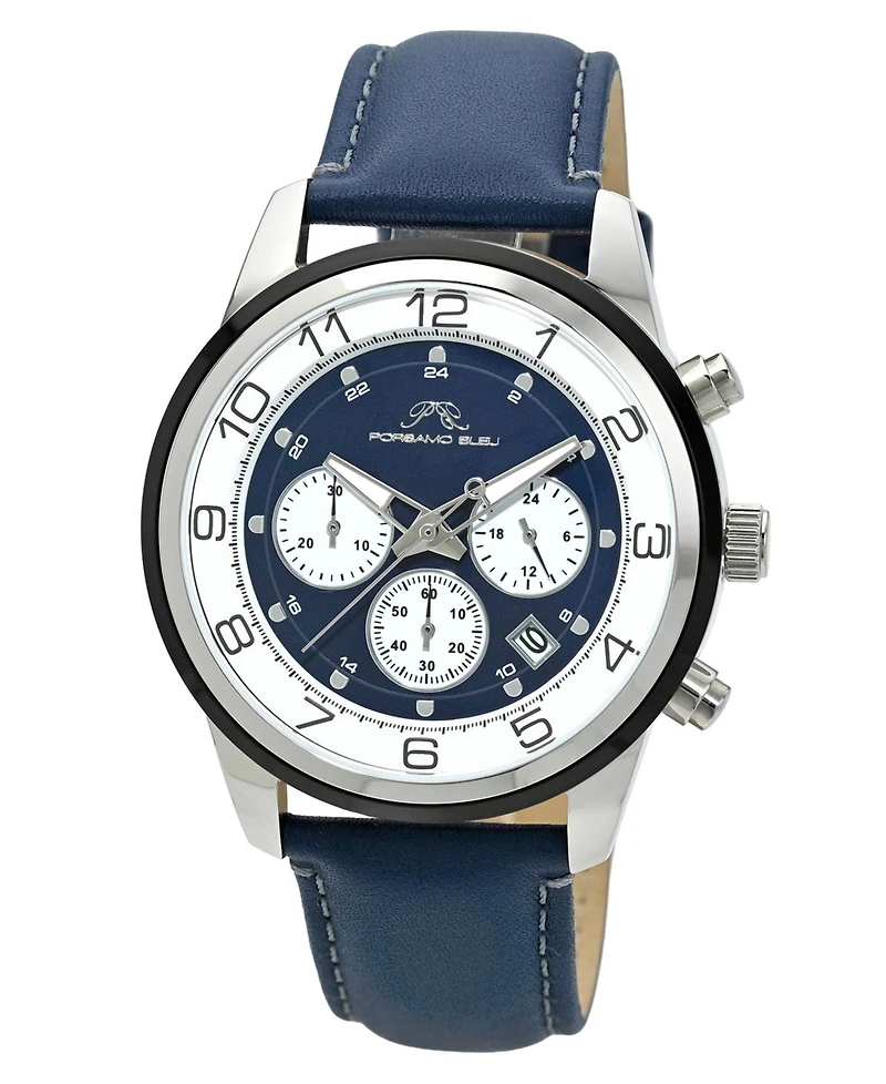 Porsamo Bleu Men's Arthur Genuine Leather Band Watch 1093CARL