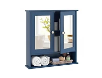 Slickblue Wall Mounted Mirror Cabinet with Storage Shelf and Doors