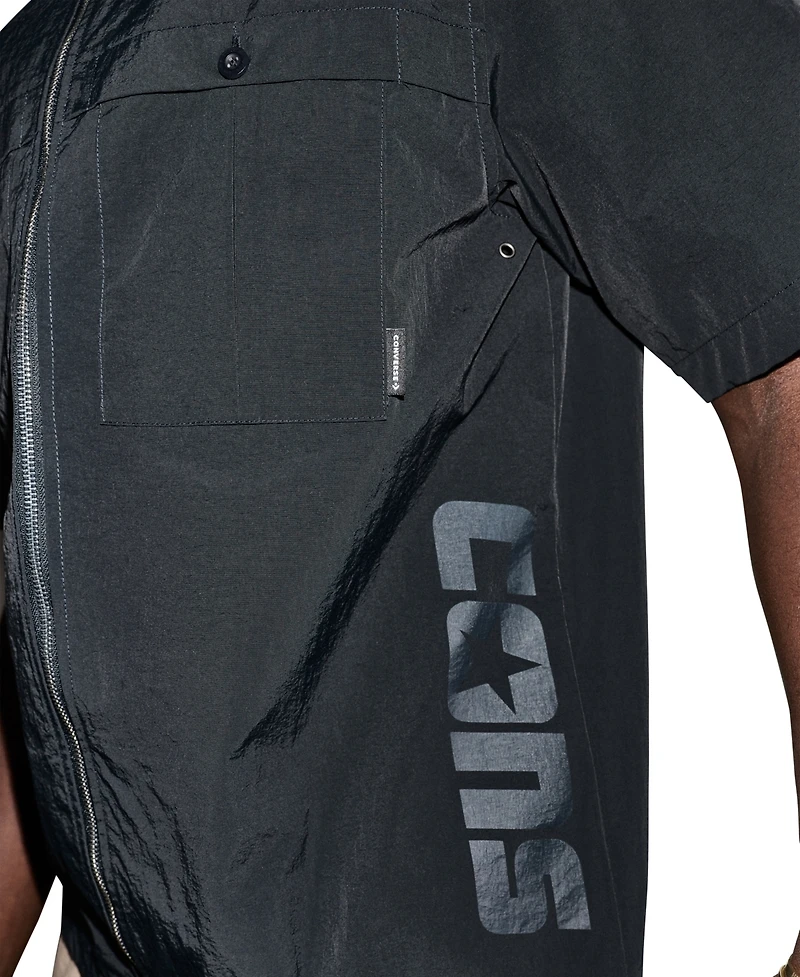 Converse Men's Utility Zip Short-Sleeve Shirt