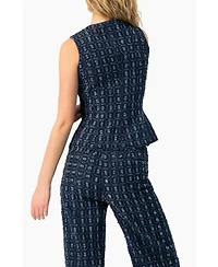 Ivonne Women's Denim Vest with Front Buttons