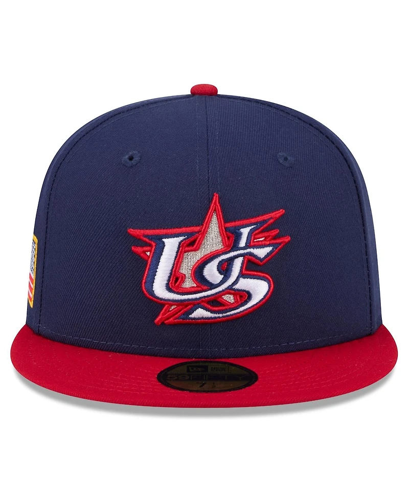 New Era Men's Navy/Red Usa Baseball 2026 World Classic 59FIFTY Fitted Hat