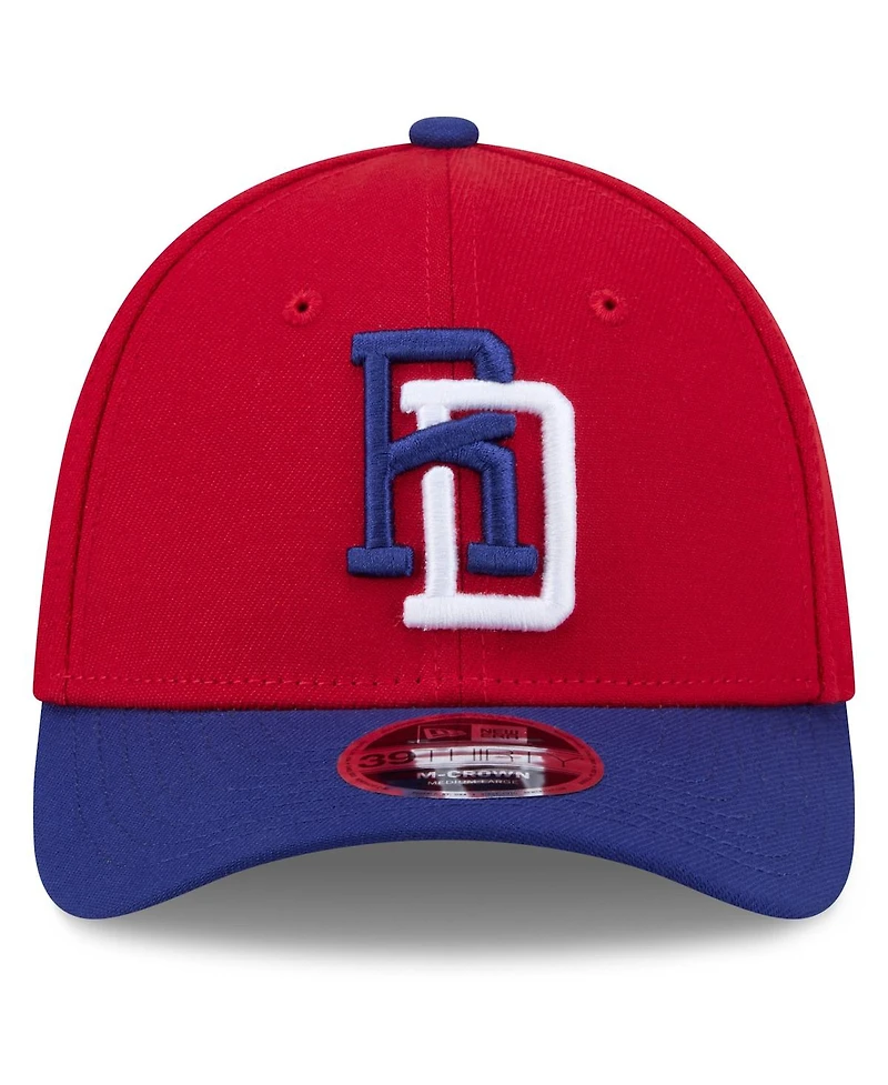 New Era Men's Red/Blue Dominican Republic Baseball 2026 World Baseball Classic M-Crown 39THIRTY Flex Hat