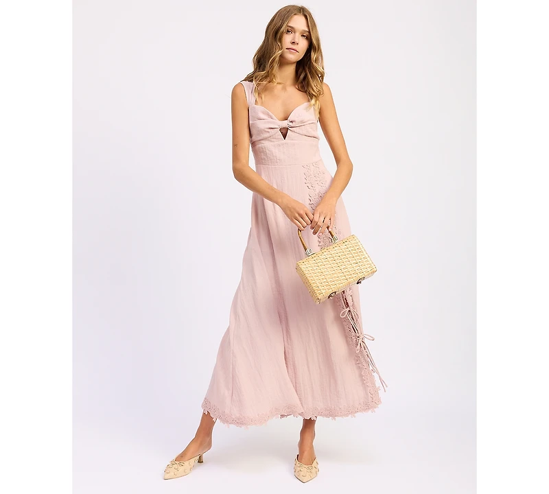 En Saison Women's Tailored Megan Sweetheart Neck Maxi Dress