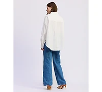 En Saison Women's Long-Sleeve Oversized Collared Shirt