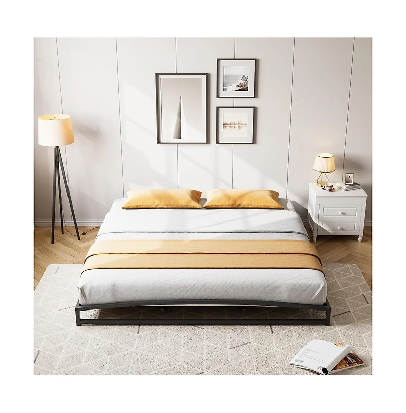 gaomon King 6in Metal Platform Bed Frame Steel Slat Support No Box Spring