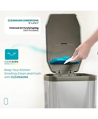 Home Zone Living 13 Gallon Slim Stainless Steel Kitchen Trash Can with Clean Aura Odor Control and Soft Close Lid