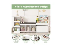 Slickblue Kids 4-in-1 Bookcase and Toy Organizer with Reading Nook