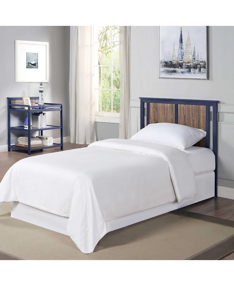 flynama Midnight Blue & Vintage Walnut 3in1 Mini Crib