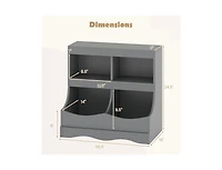 Slickblue 4-Cubby Kids Toy Storage Organizer and Bookcase