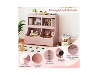 Slickblue 4-Cubby Kids Toy Storage Organizer and Bookcase