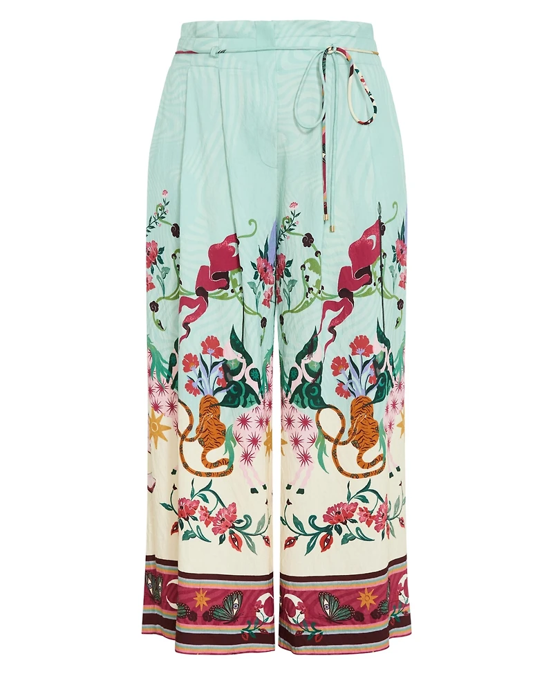 City Chic Women's Athena Dreamscape Print Wide Leg Pant