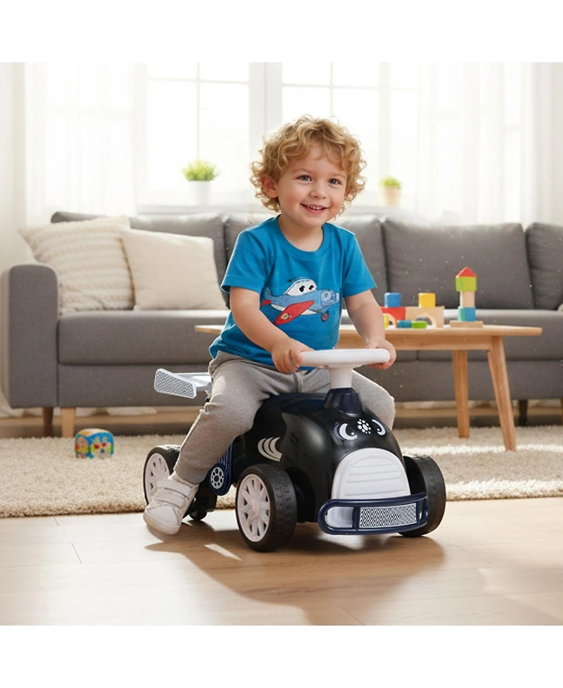 Slickblue Toddler Ride On Car with Music and Storage Compartment