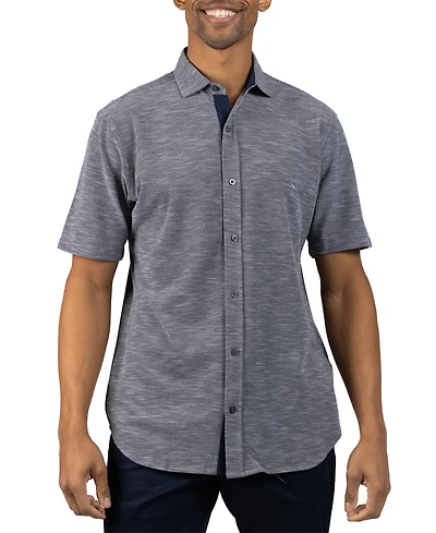 Tailorbyrd Men's Slub Pique Short Sleeve Shirt
