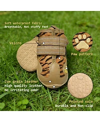 Anti-Slip Dog Boots for Large Breeds with Reflective Straps