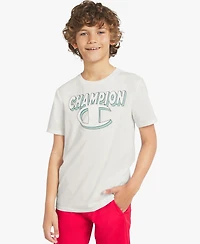 Champion Boys' Short-Sleeve Round Neck Graphic T-Shirt