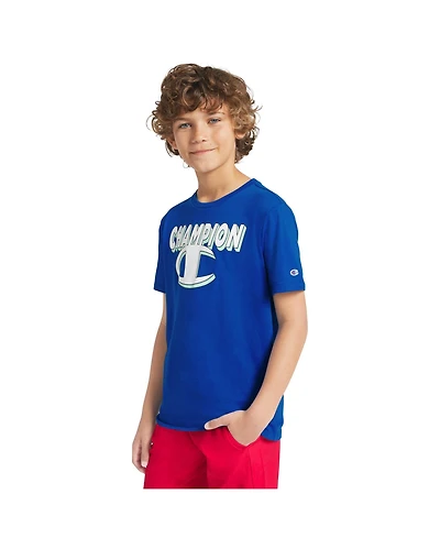 Champion Boys' Short-Sleeve Round Neck Graphic T-Shirt