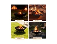 Slickblue 24 Inch Heavy Duty Metal Fire Pit Bowl with Handles, Wood Burning