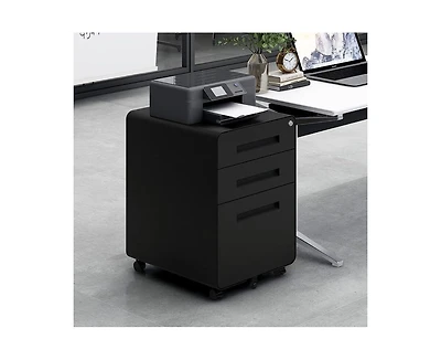 gaomon 3-Drawer Mobile File Cabinet with Lock