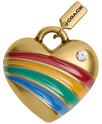 Coach Women's Rainbow Heart Shoelace Charm