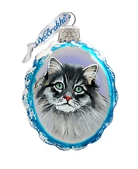 Designocracy Siberian Forest Cat Mercury Holiday Ornament