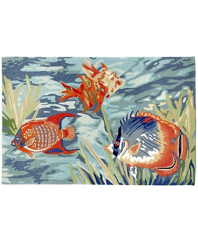 Liora Manne' Ravella 2255 Tropical Fish Blue 2'6" x 4' Indoor/Outdoor Area Rug