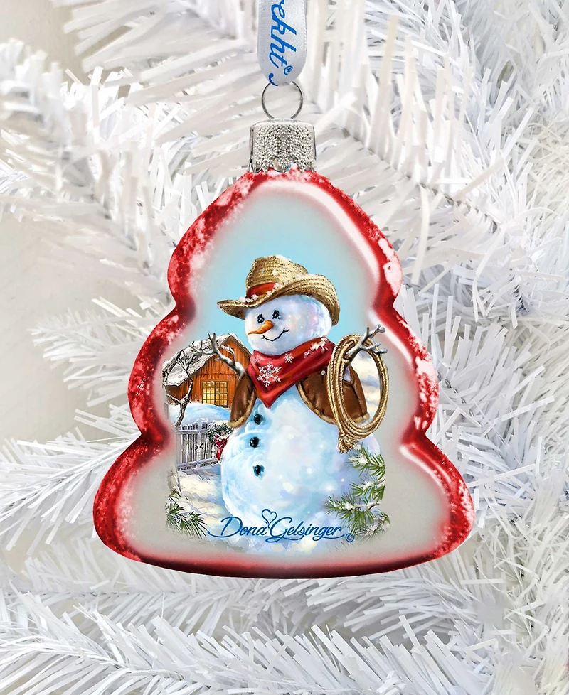 Designocracy Cowboy Snowman Mercury Holiday Ornament