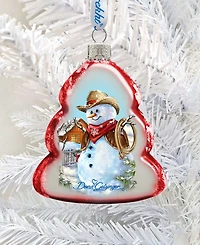 Designocracy Cowboy Snowman Mercury Holiday Ornament