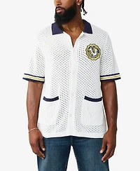 True Religion Men's Short-Sleeve Crest Knit Shirt