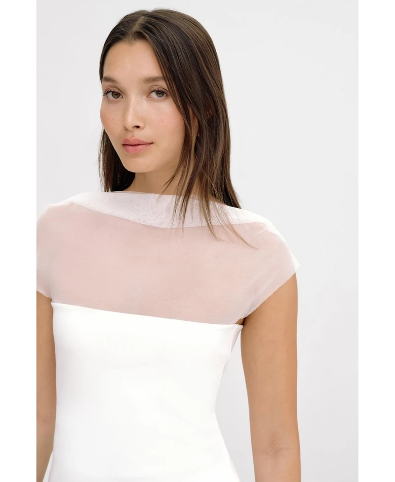 Marcella Women's Cabrini Draped-Mesh One-Shoulder Convertible Jersey Top