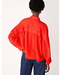 Whistles Women's Textured Frill Detail Blouse