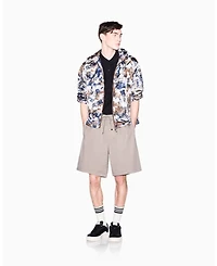 A|X Armani Exchange Men's Short Sleeve Mercerized Cotton All Over Logo Print Polo Shirt