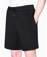 A|X Armani Exchange Men's Jacquard Allover Logo Fleece Short