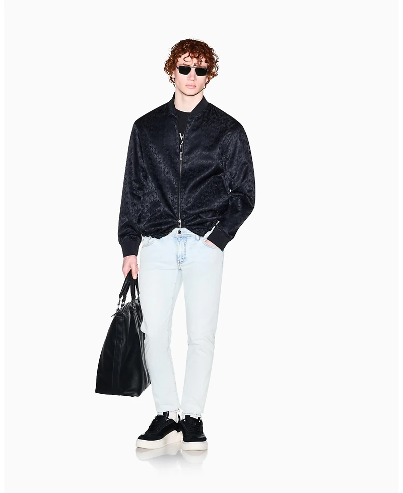 A|X Armani Exchange Men's All Over Print Jacquard Bomber Jacket