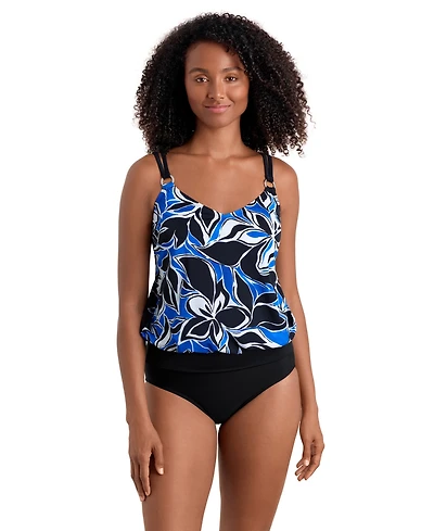 ShapeSolver Sport by Mimi Flamingo Women's Printed V-Neck Tankini Top