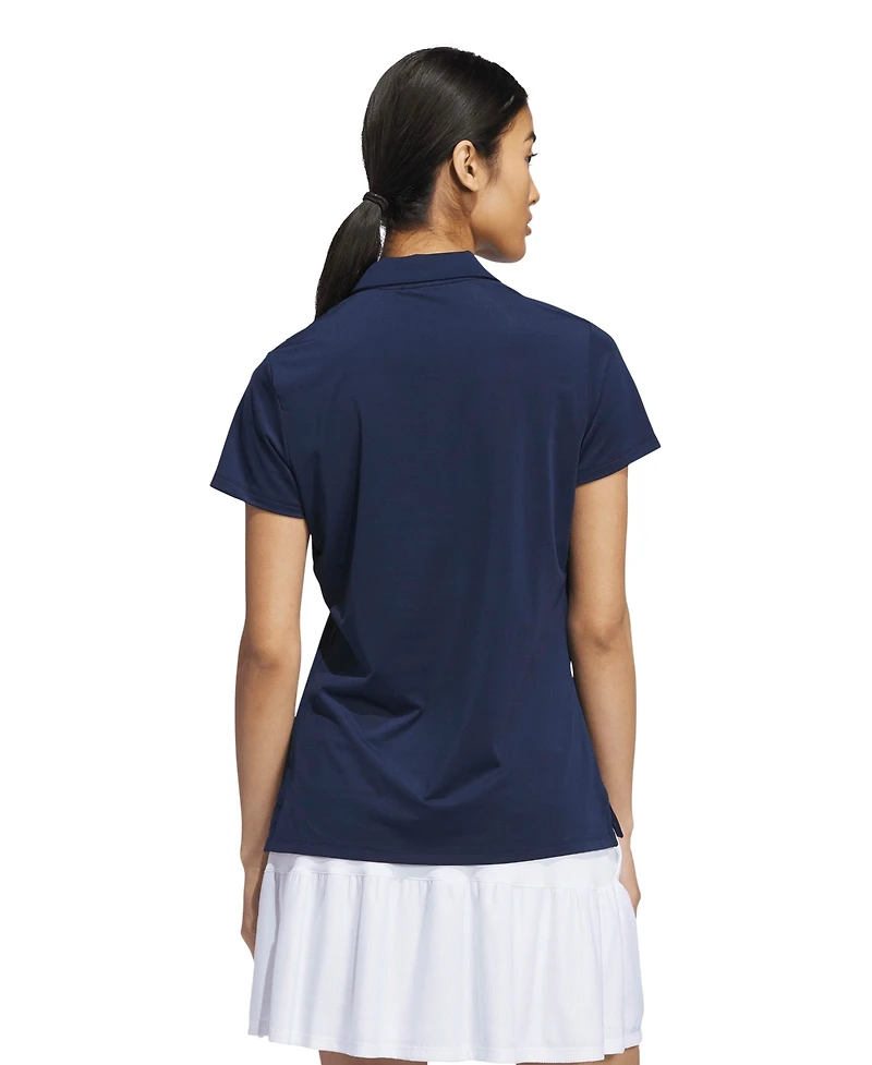 adidas Women's Solid Short-Sleeve Polo Shirt