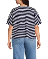 Lands' End Plus Short Sleeve Slub Jersey T-Shirt