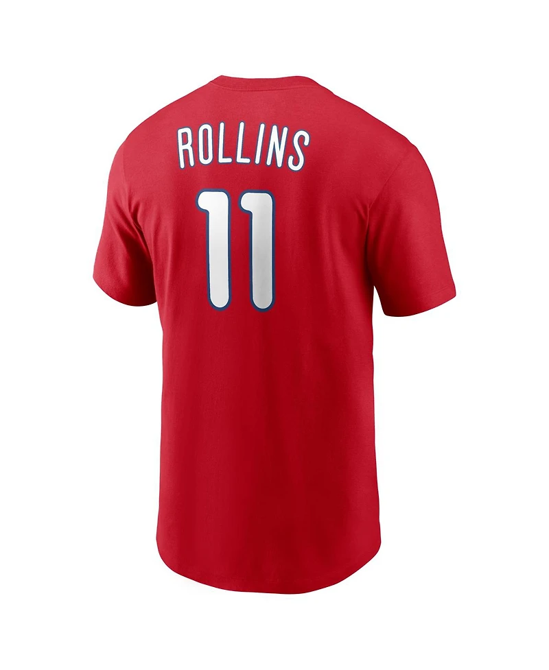 Nike Men's Jimmy Rollins Red Philadelphia Phillies Cooperstown Collection Name Number T-Shirt
