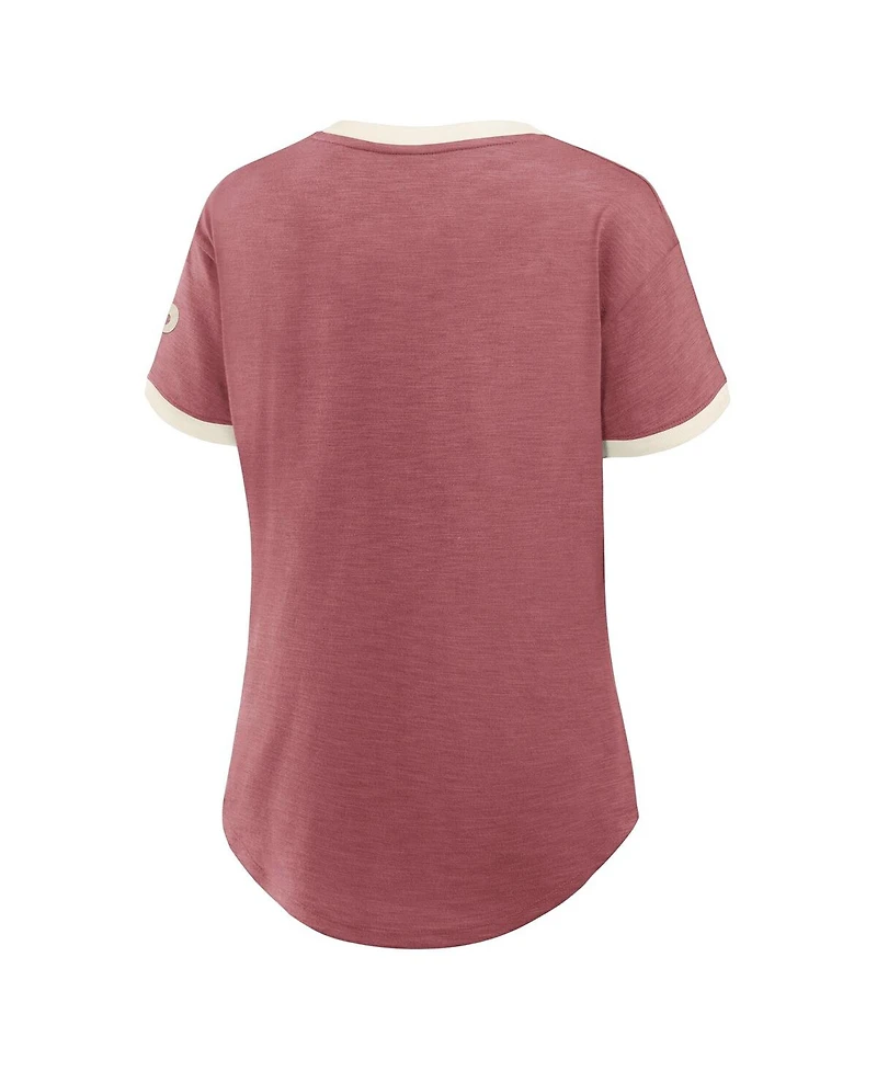 Fanatics Women's Burgundy Philadelphia Phillies Cooperstown Collection Vintage Play V-Neck T-Shirt