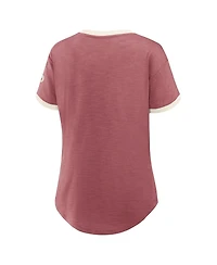 Fanatics Women's Burgundy Philadelphia Phillies Cooperstown Collection Vintage Play V-Neck T-Shirt