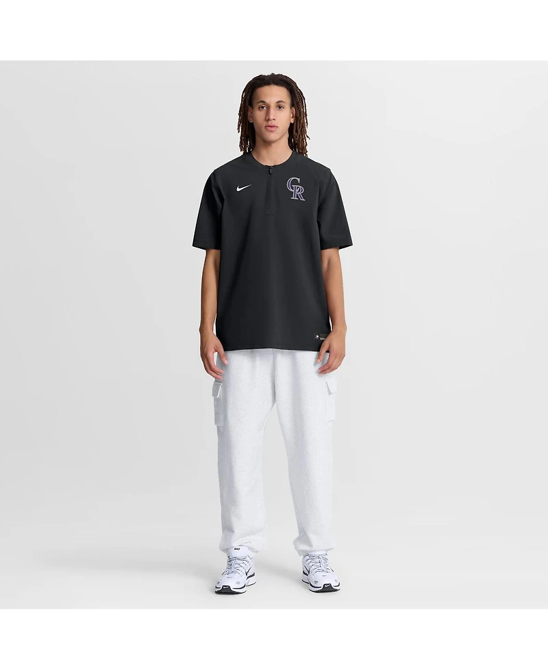 Nike Men's Black Colorado Rockies Authentic Collection Dri-fit Quarter-Zip T-Shirt