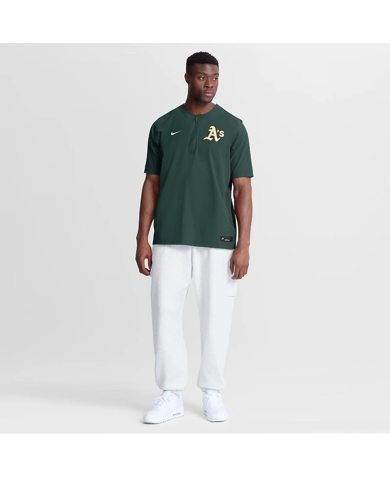 Nike Men's Green Athletics Authentic Collection Dri-fit Quarter-Zip T-Shirt