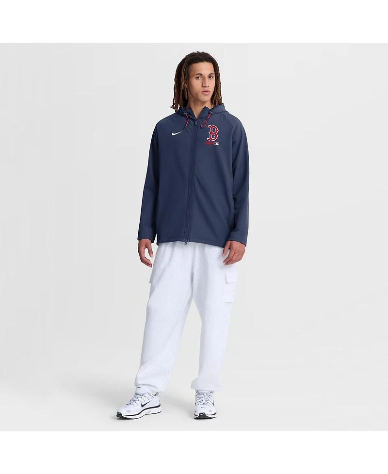 Nike Men's Navy Boston Red Sox Authentic Collection Raglan Therma-fit Full-Zip Hooded Jacket
