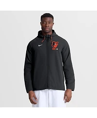 Nike Men's Black Baltimore Orioles Authentic Collection Raglan Therma-fit Full-Zip Hooded Jacket
