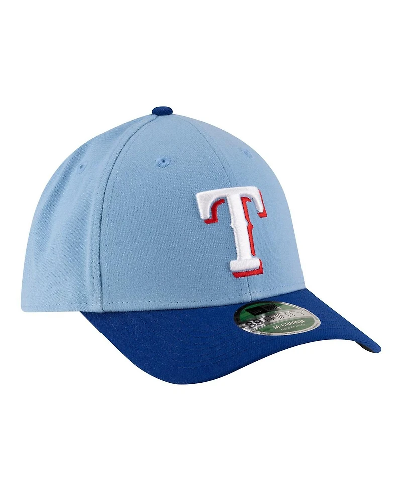 New Era Men's Light Blue Texas Rangers Player Replica 39THIRTY M-Crown Flex Hat