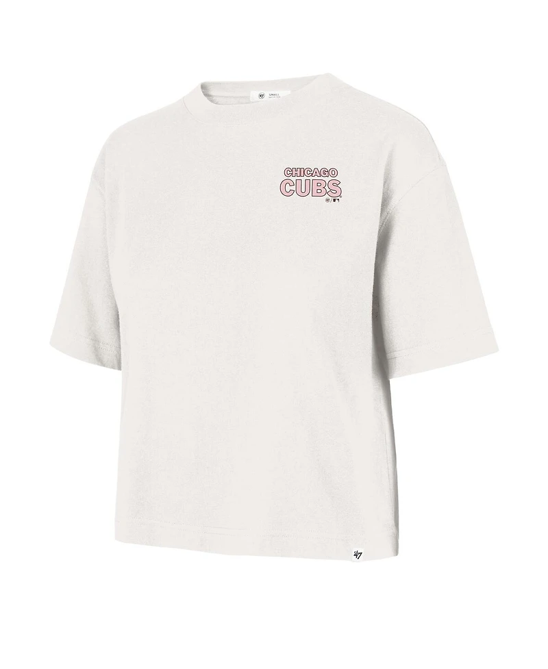 '47 Brand Women's Cream Chicago Cubs Love Letter Reed City T-Shirt