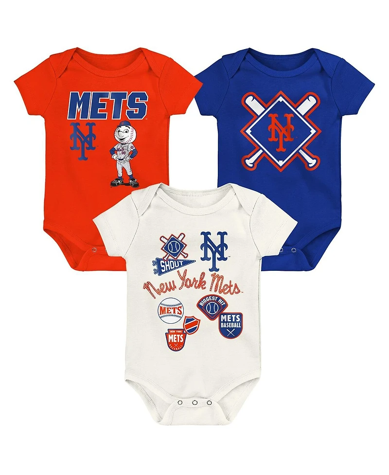 Outerstuff Newborn 3-Piece New York Mets Home Plate Creeper Set