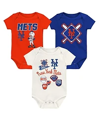 Outerstuff Newborn 3-Piece New York Mets Home Plate Creeper Set