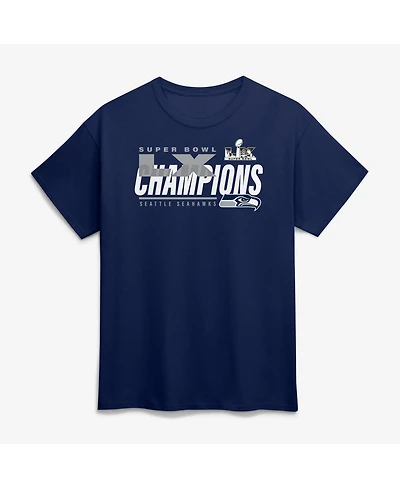 Fanatics Men's College Navy Seattle Seahawks Super Bowl Lx Champions Iconic Victory T-Shirt