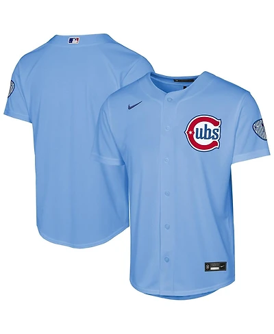Nike Big Boys and Girls Light Blue Chicago Cubs Alternate 2 Stadium Jersey