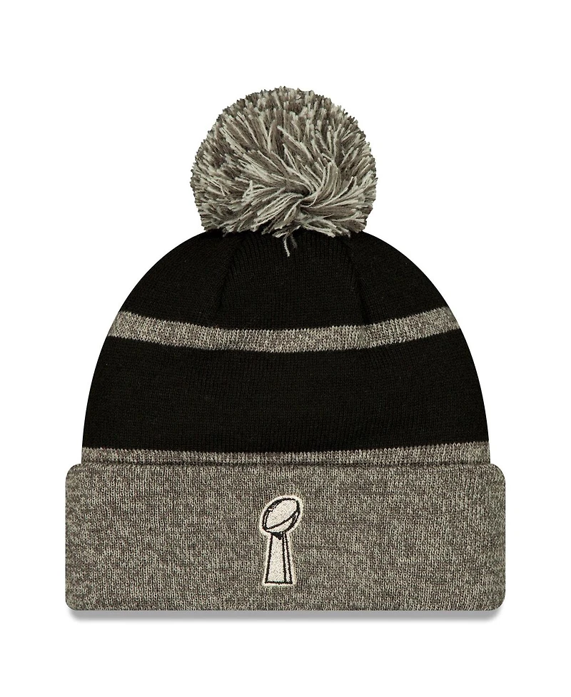 New Era Men's Black Seattle Seahawks Super Bowl Lx Champions Parade Cuffed Knit Hat with Pom